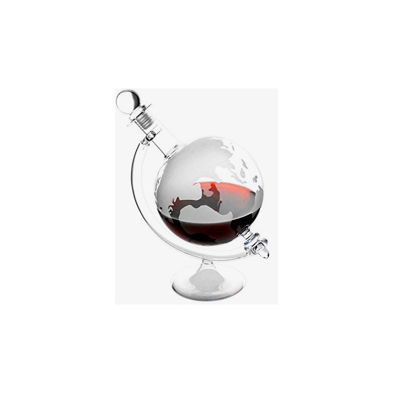 Carafe à Whisky Globe Avec Bateau - 650ml - Bouchon Hermétique Et Support Bois - Décoration Élégante - Cadeau Homme
