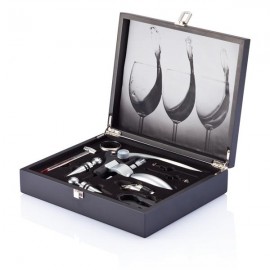 Coffret bois 9 pièces avec tire-bouchon
