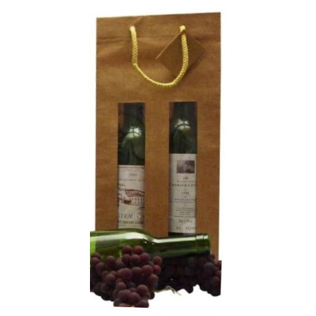 Sac kraft 2 bouteilles avec fenêtre