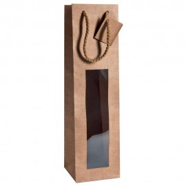 Sac kraft 1 bouteille avec fenêtre
