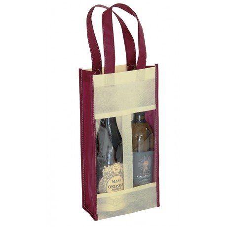 Sac 2 bouteilles avec fenêtre PVC